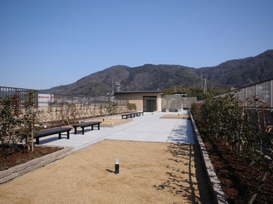 中庭のゆとりある空間