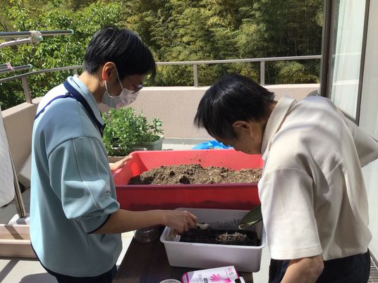 自然が見えるテラス