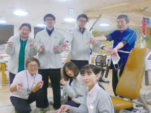 スタッフ集合の機能訓練室  