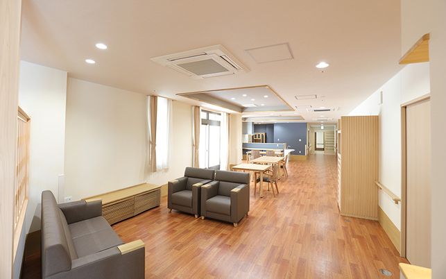 明るい共有スペース