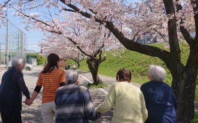 桜が咲く散歩道