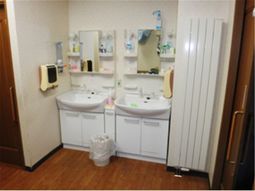 整備された洗面台二つ