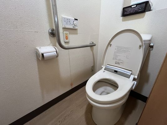 手すり付きのトイレ