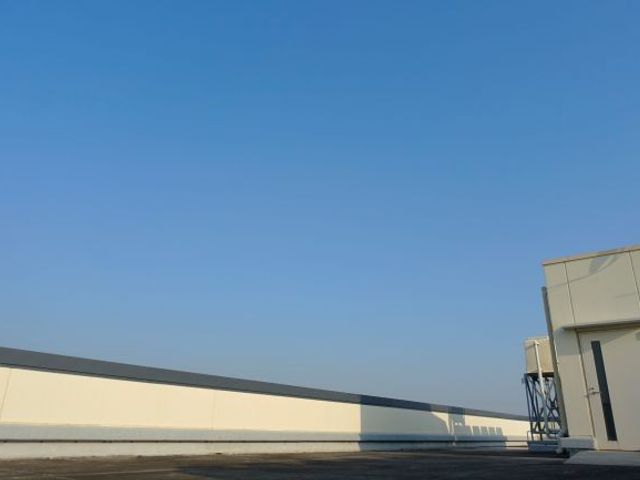 建物の屋上外観 外観   青空の下に、屋上の端まで見渡せるすっきりした外観です。明るく開放感があり、落ち着いた印象を受けます。