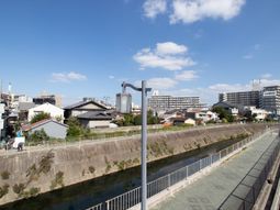 青空と市街地の風景