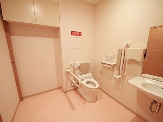 手すり付き清潔なトイレ