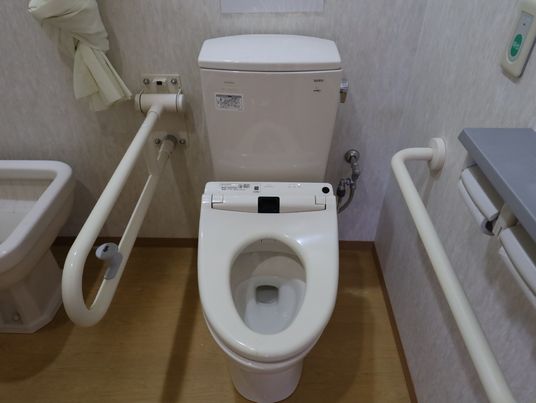手すり付きのトイレ