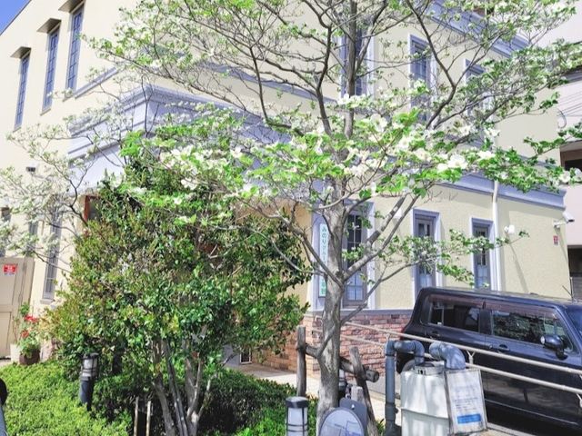 緑豊かな施設外観 外観 穏やかな日差しの中、木々が生い茂る快適な環境です。スタッフとしても心地よい職場環境を期待できそうです。