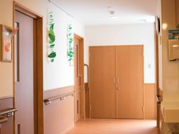 明るい廊下と装飾