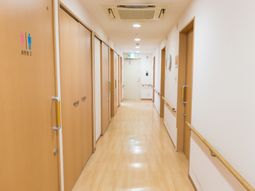 明るい廊下とドア