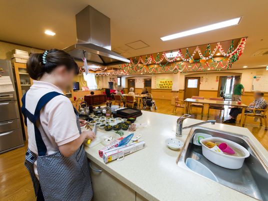 キッチンスタッフと食堂