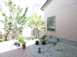 緑豊かな明るい中庭