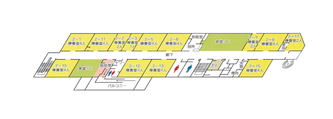 明るい室内の廊下
