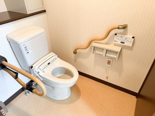 手すり付きのトイレ
