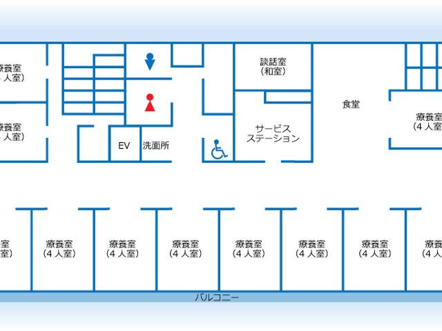 広々とした居室の配置図 居室 居室の配置が一目でわかる図面です。快適な生活環境の計画に役立ちます。