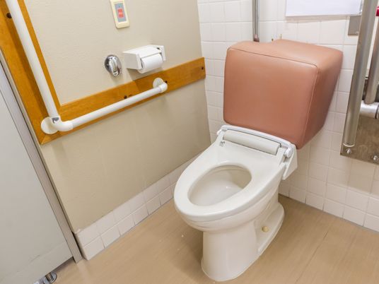 手すり付きのトイレ