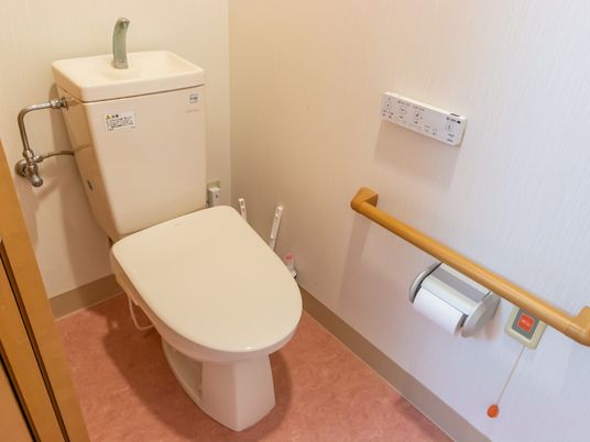 手すり付きのトイレ