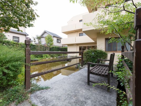 緑豊かな中庭の風景