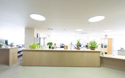 明るい受付のカウンター