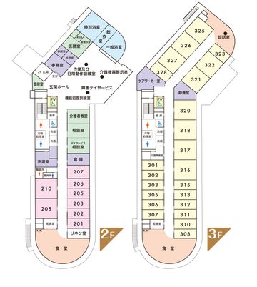 案内図のフロアマップ