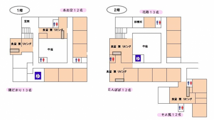 施設の中庭見取り図
