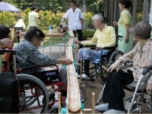 利用者が楽しむ屋外スペース