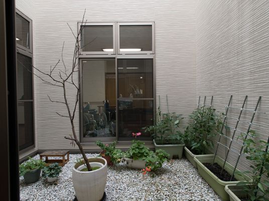 緑に囲まれた中庭