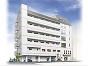 白い建物の外観  