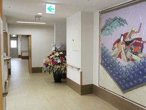 和の装飾がある廊下