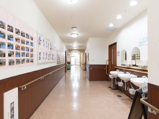 廊下と掲示物の風景