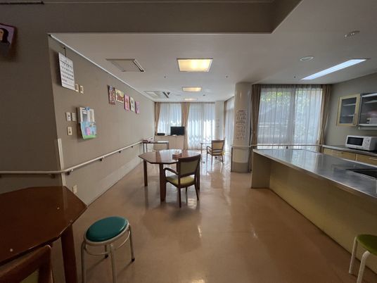 明るい共有スペース  