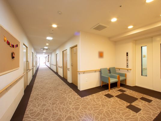 明るい廊下と待合スペース