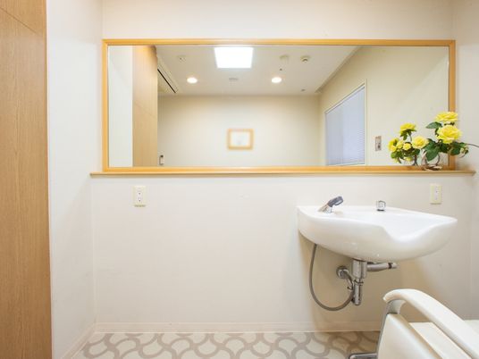 洗面台と鏡のある空間