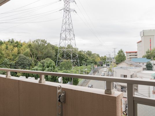 緑豊かな眺望のバルコニー