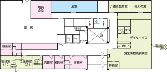 広々とした内部の平面図