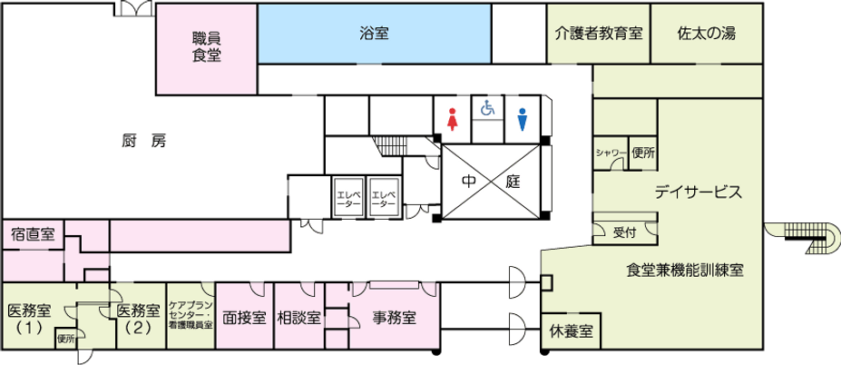 広々とした内部の平面図