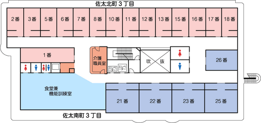施設のフロア配置図