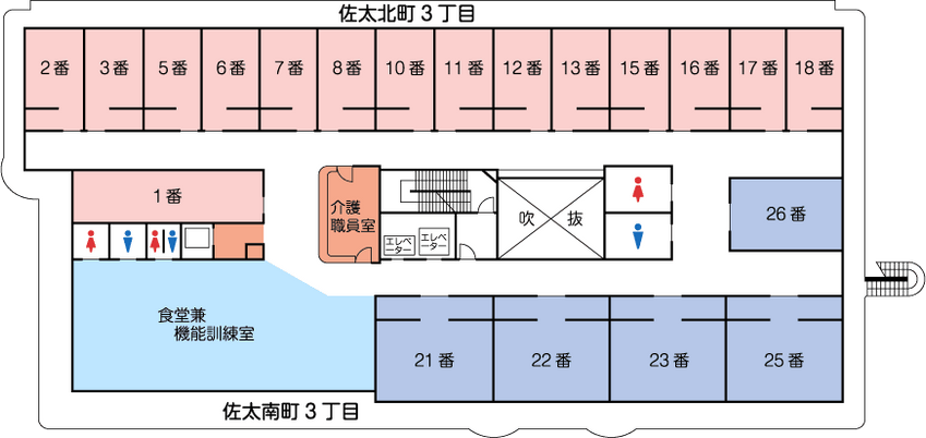施設のフロア配置図