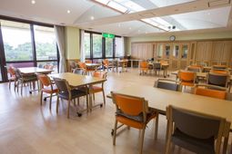 明るい食堂の光景