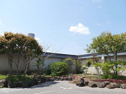 中庭の緑と空  