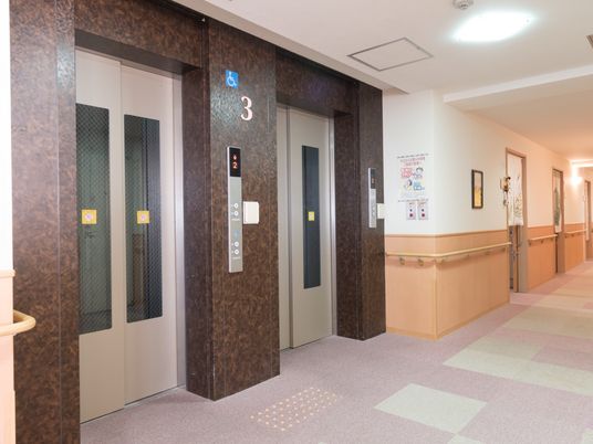 清潔な廊下とエレベーター
