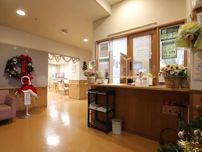 温かみのある受付エリア