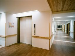 清潔な廊下とエレベーター