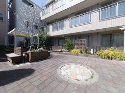 明るい中庭の風景
