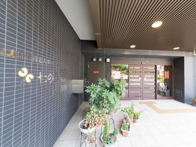 エントランス周りの植物装飾