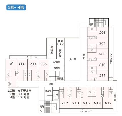 整理された居室配置図