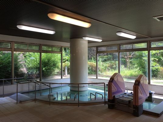 森林が見える浴室