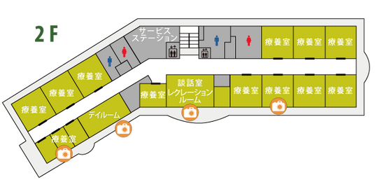 施設の2階レイアウト