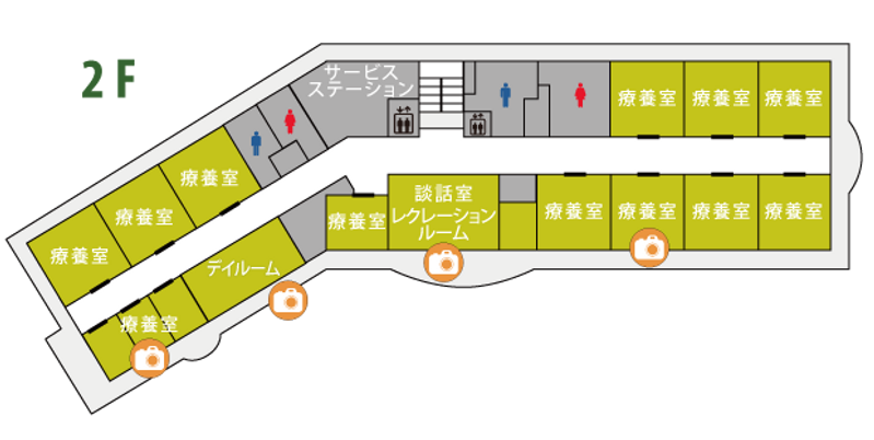 施設の2階レイアウト