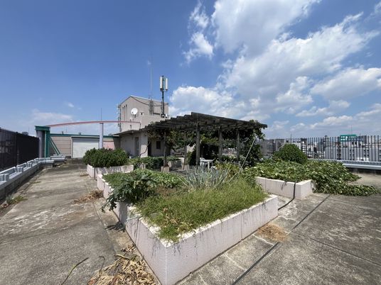 開放感のある屋上庭園